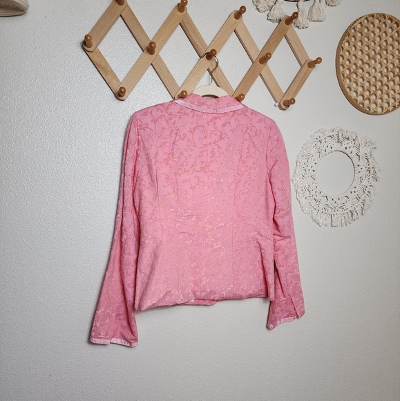 Johnny Was Pink Paisley Jaquard Double Button Collared Blazer Women's Si… - Picture 6 of 11